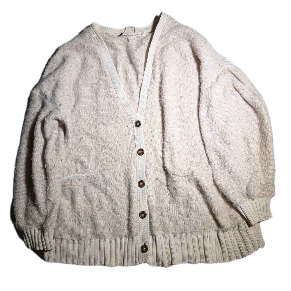 Free People Cream Cardigan Sweater